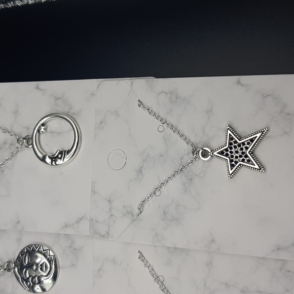 NWT Handmade Silver Plated Cross Religious Moon Sun Sky Universe Star Necklaces - Picture 8 of 8